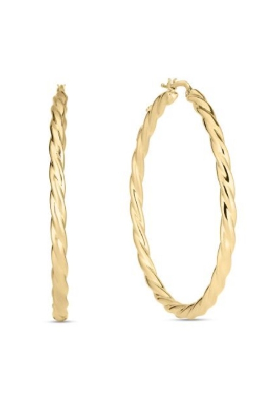 Roberto Coin Twisted Medium Hoop Earrings