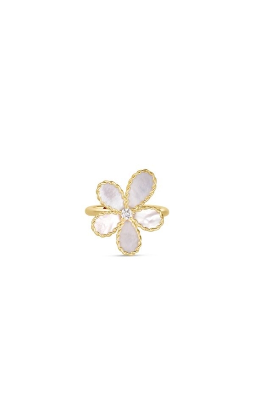 Diamond & Mother Of Pearl Flower Ring