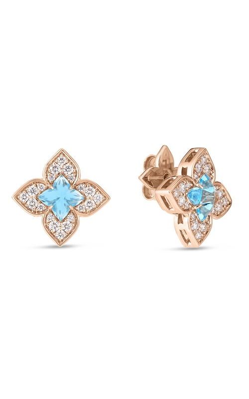 Roberto Coin Diamond & Blue Topaz Venetian Princess Earrings