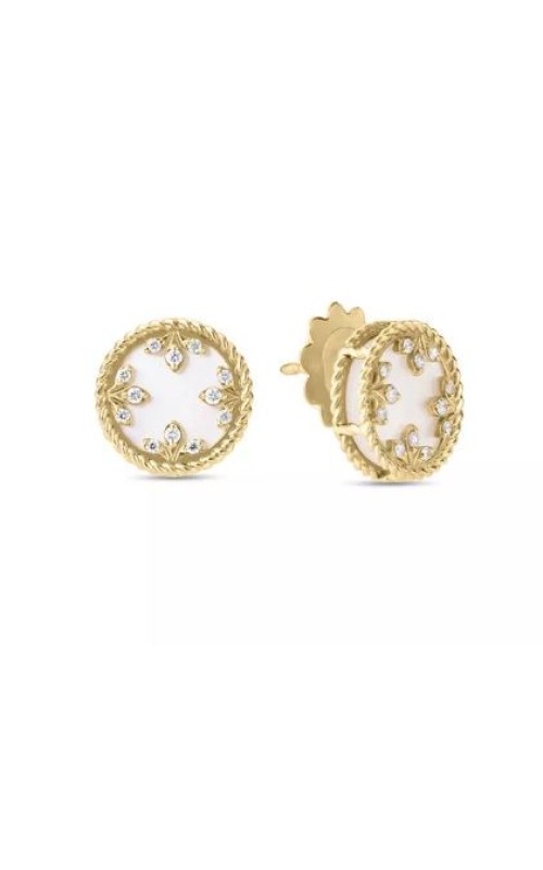 Roberto Coin Diamond & Mother of Pearl Venetian Medallion Earrings