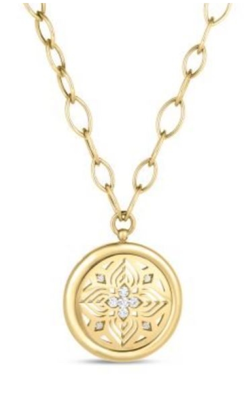 Roberto Coin Arabesque Diamond Flower Medallion Necklace