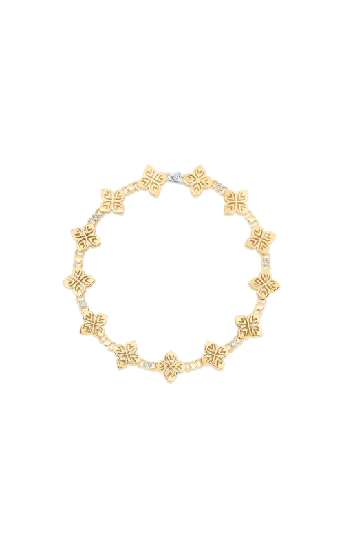 Roberto Coin Arabesque Alternating Diamond & Flower Bracelet