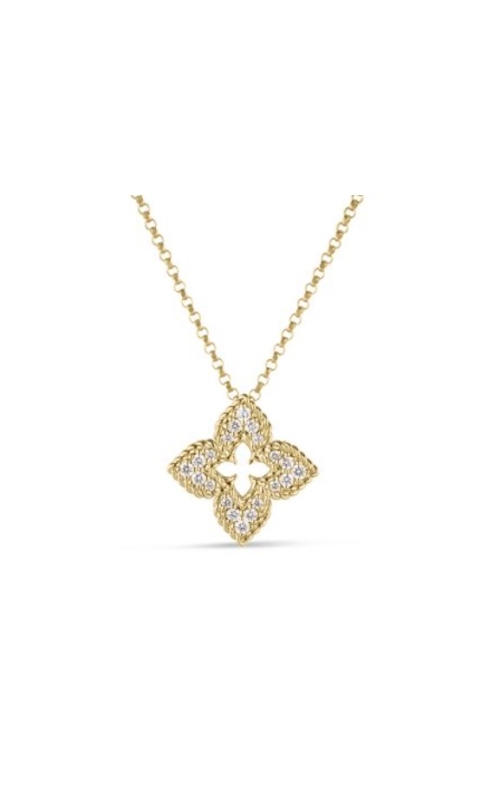 Roberto Coin Ventian Princess Diamond Pave Flower Necklace