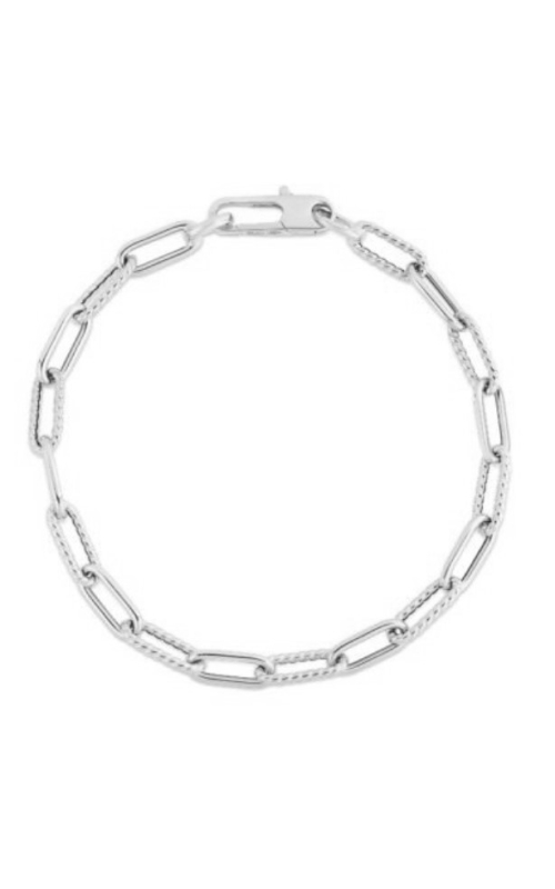 Roberto Coin Alternating Textured Paperclip Bracelet