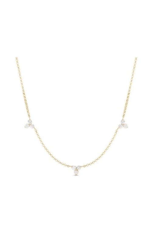 Roberto Coin Diamonds By The Inch 3 Station Flower Necklace