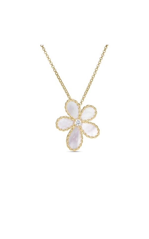 Roberto Coin Diamond & Mother Of Pearl Flower Pendant