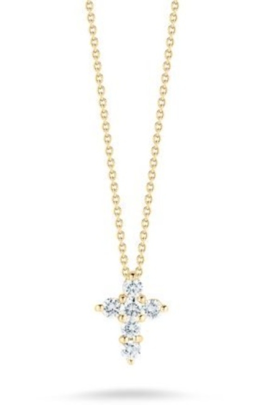 Roberto Coin Tiny Treasures Mini Diamond Cross Necklace