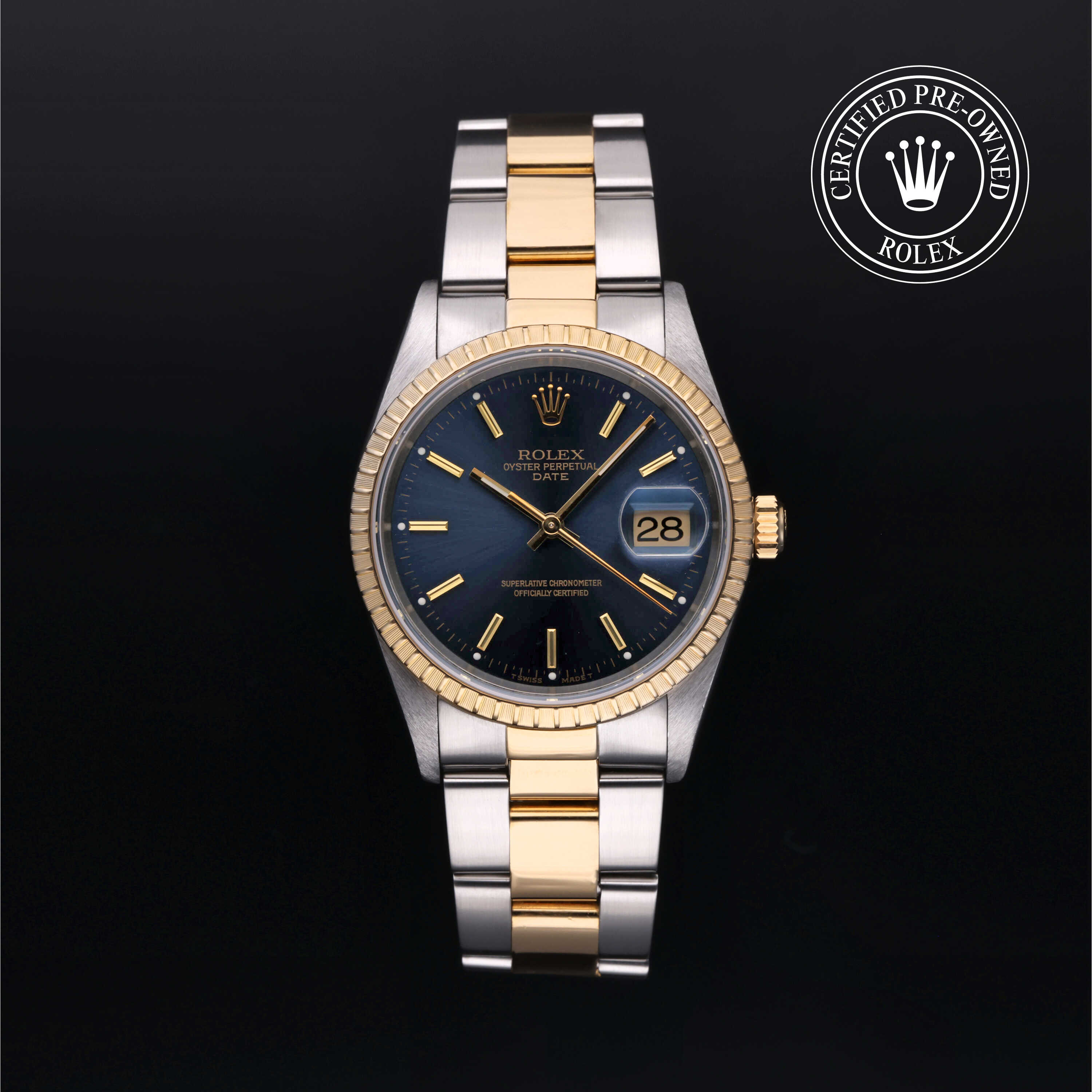 Rolex Oyster Perpetual in Rolesor 18 Carat Yellow M15223-0017 at Heller Jewelers