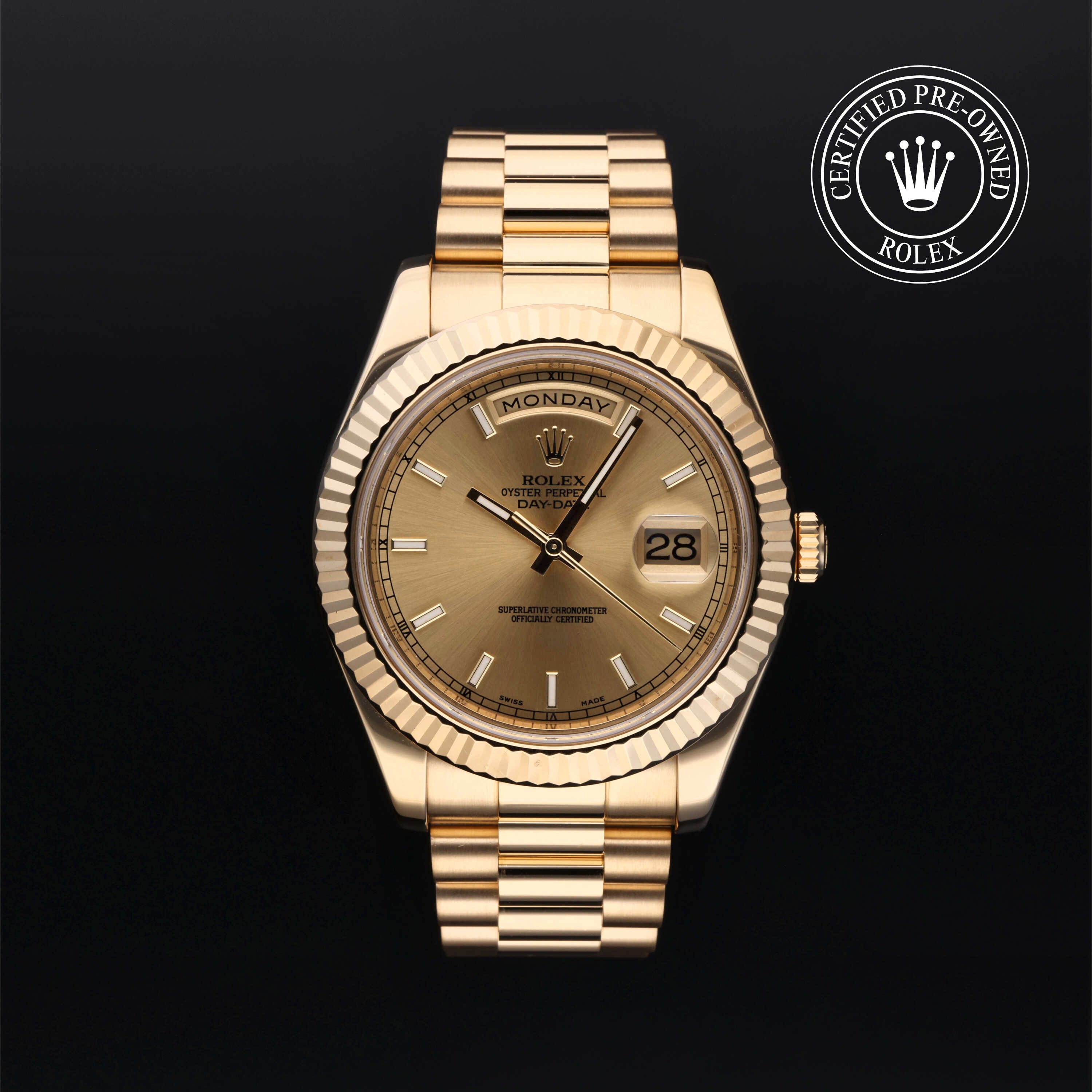 Rolex Day-Date in Gold 18 Carat Yellow M218238-0006 at Heller Jewelers