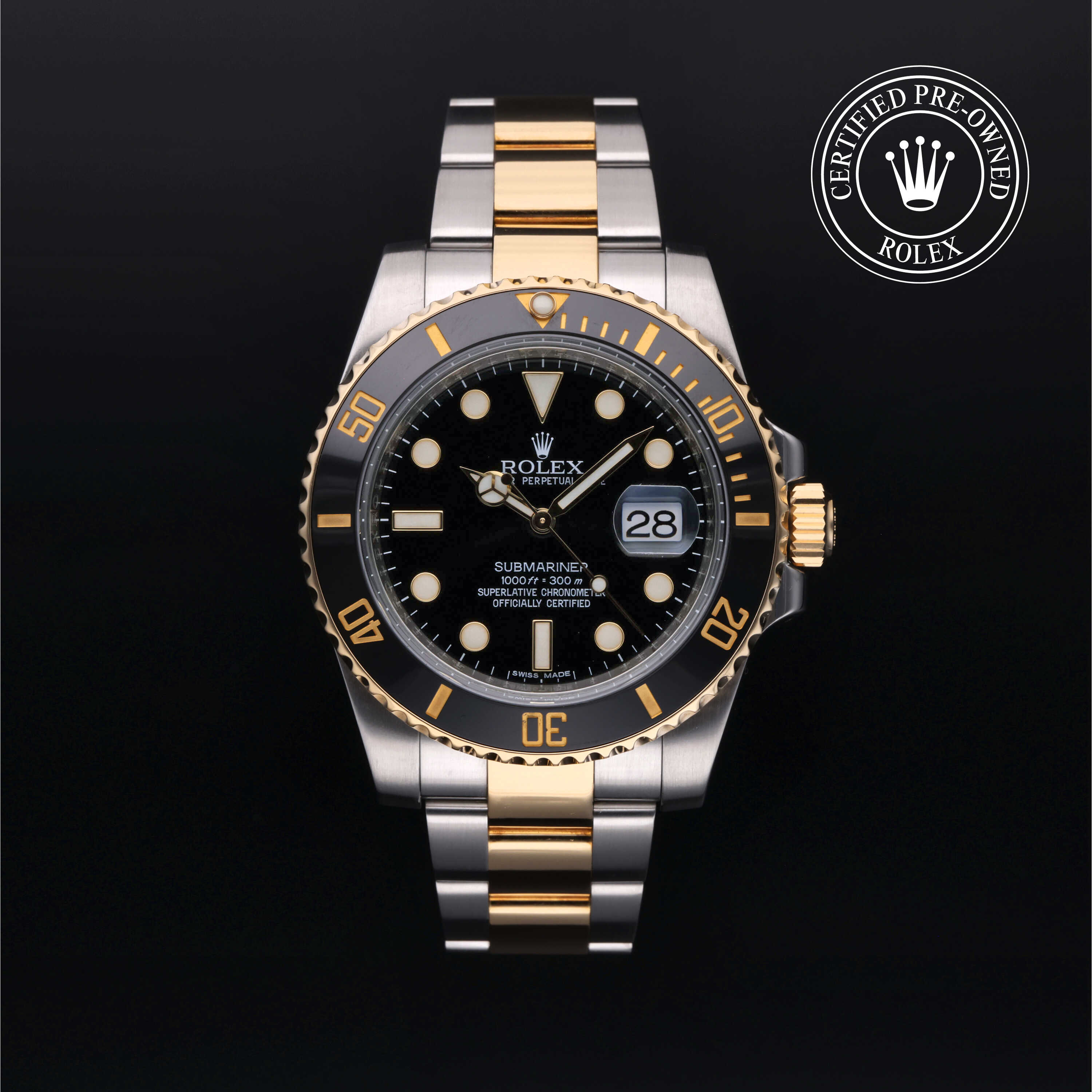 Rolex Submariner in Rolesor 18 Carat Yellow M116613LN-0001 at Heller Jewelers