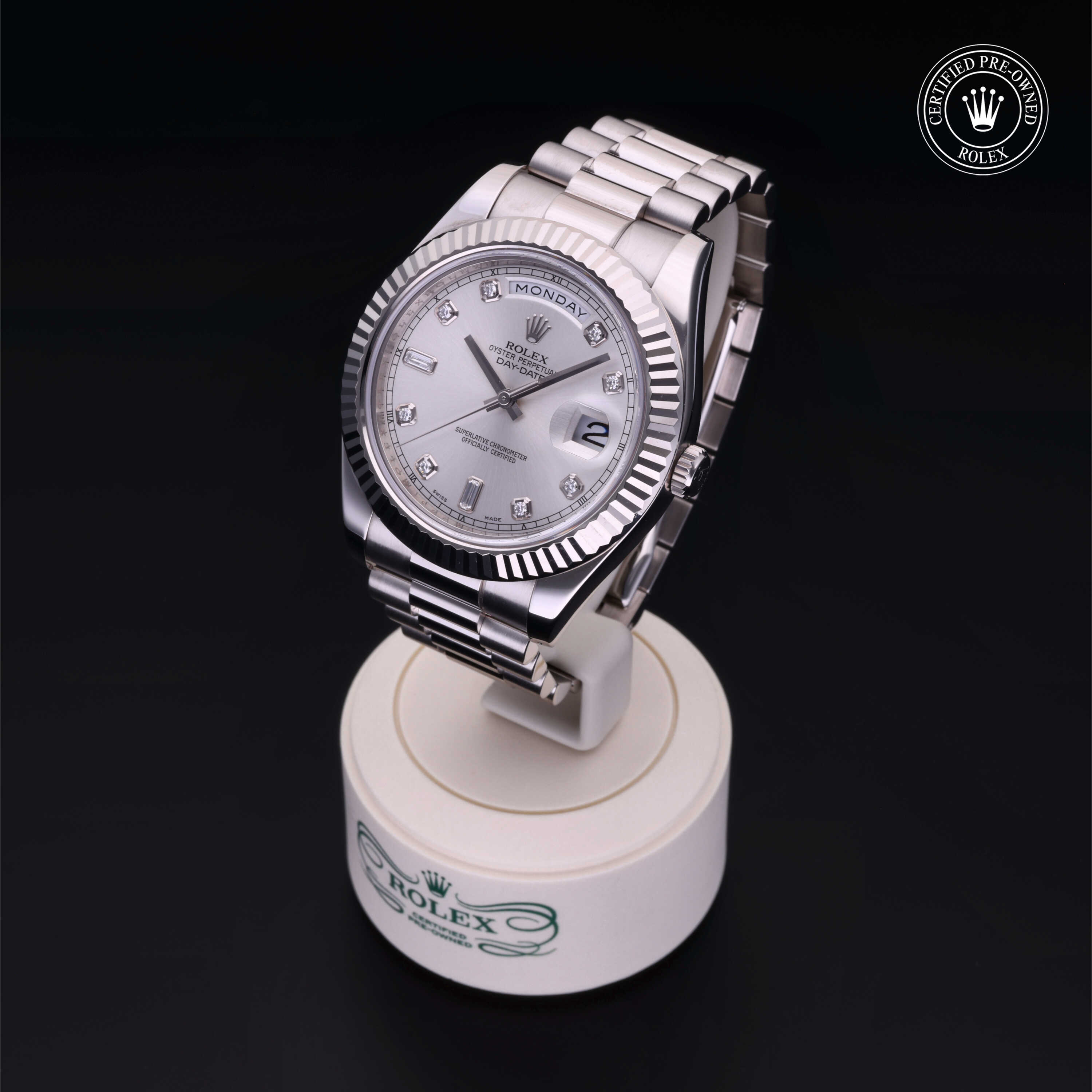 Rolex Day-Date in Gold 18 Carat White M218239-0003 at Heller Jewelers