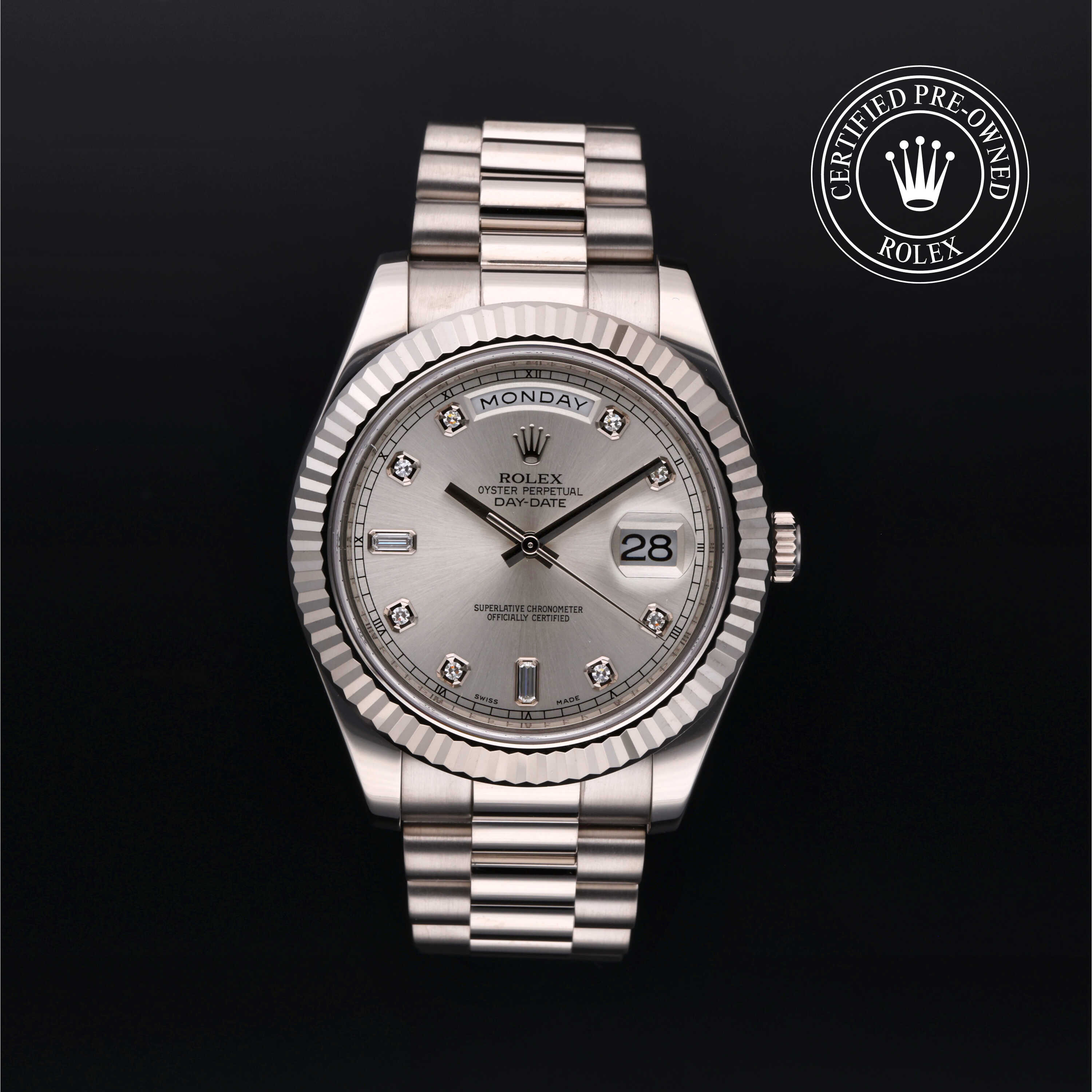 Rolex Day-Date in Gold 18 Carat White M218239-0003 at Heller Jewelers