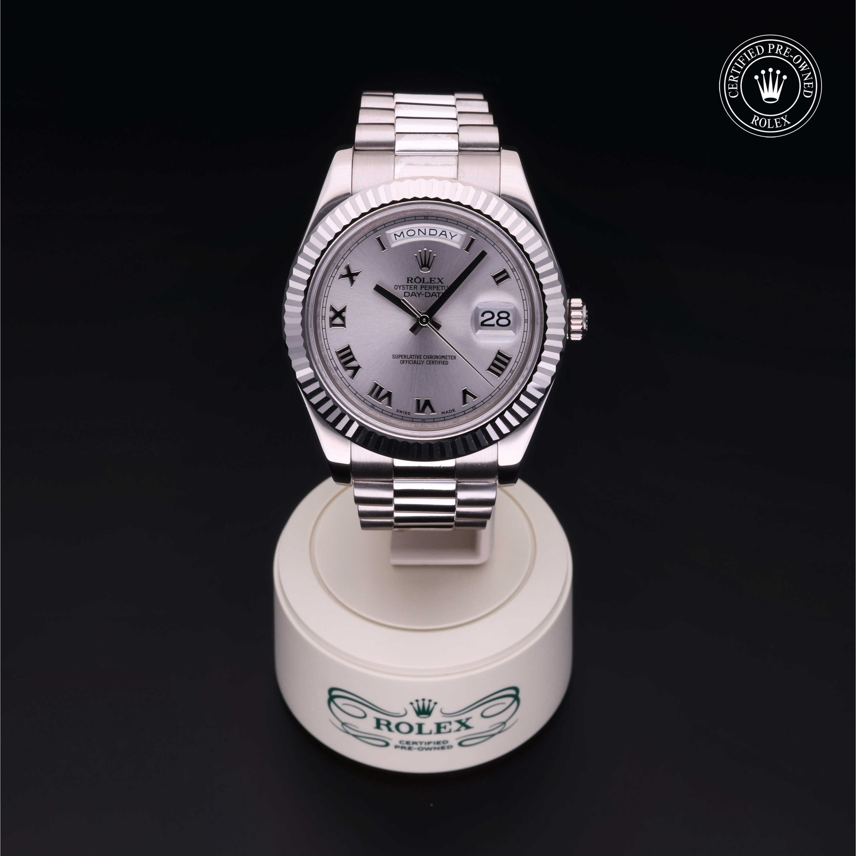 Rolex Day-Date in Gold 18 Carat White M218239-0015 at Heller Jewelers
