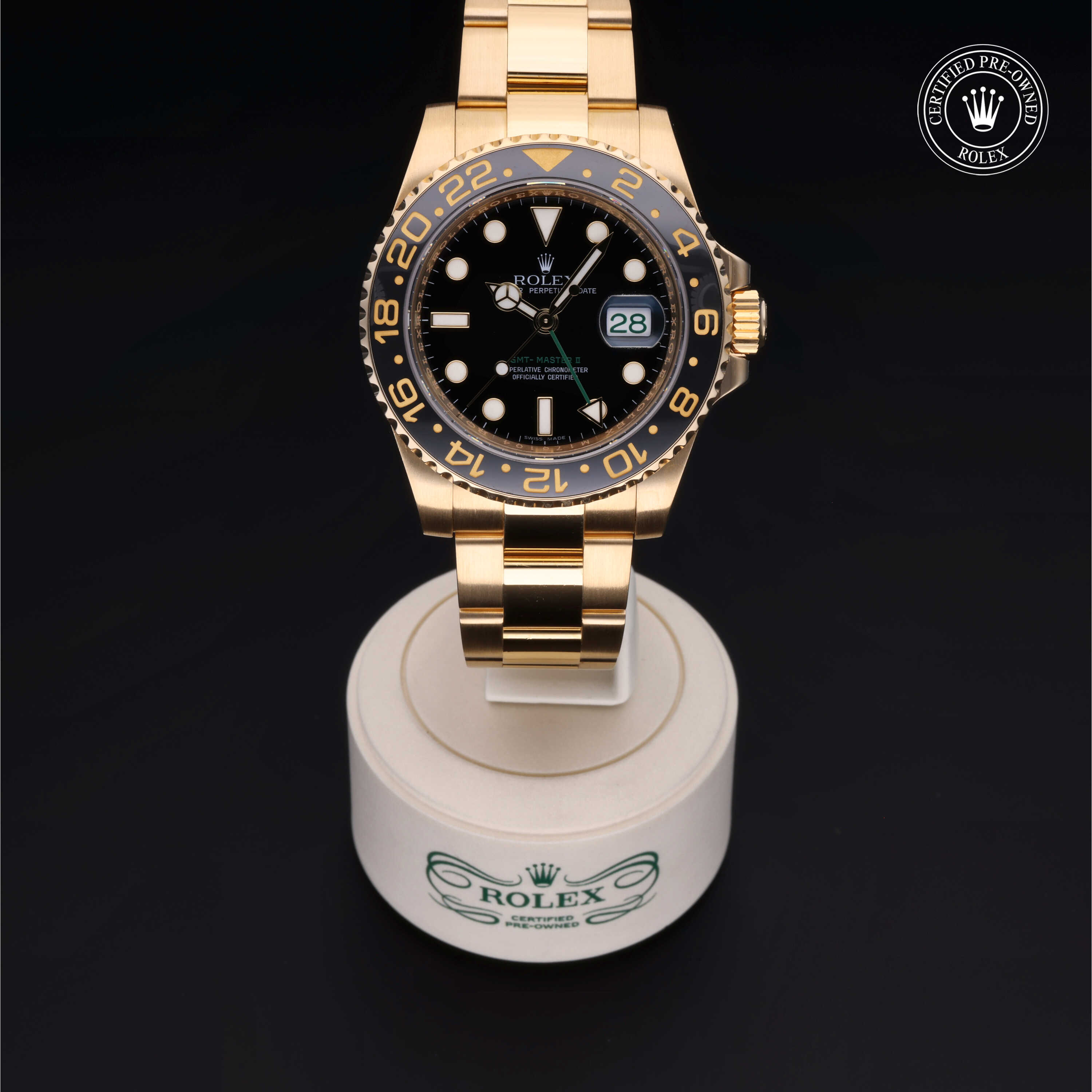 Rolex GMT-Master II in Gold 18 Carat Yellow M116718LN-0001 at Heller Jewelers