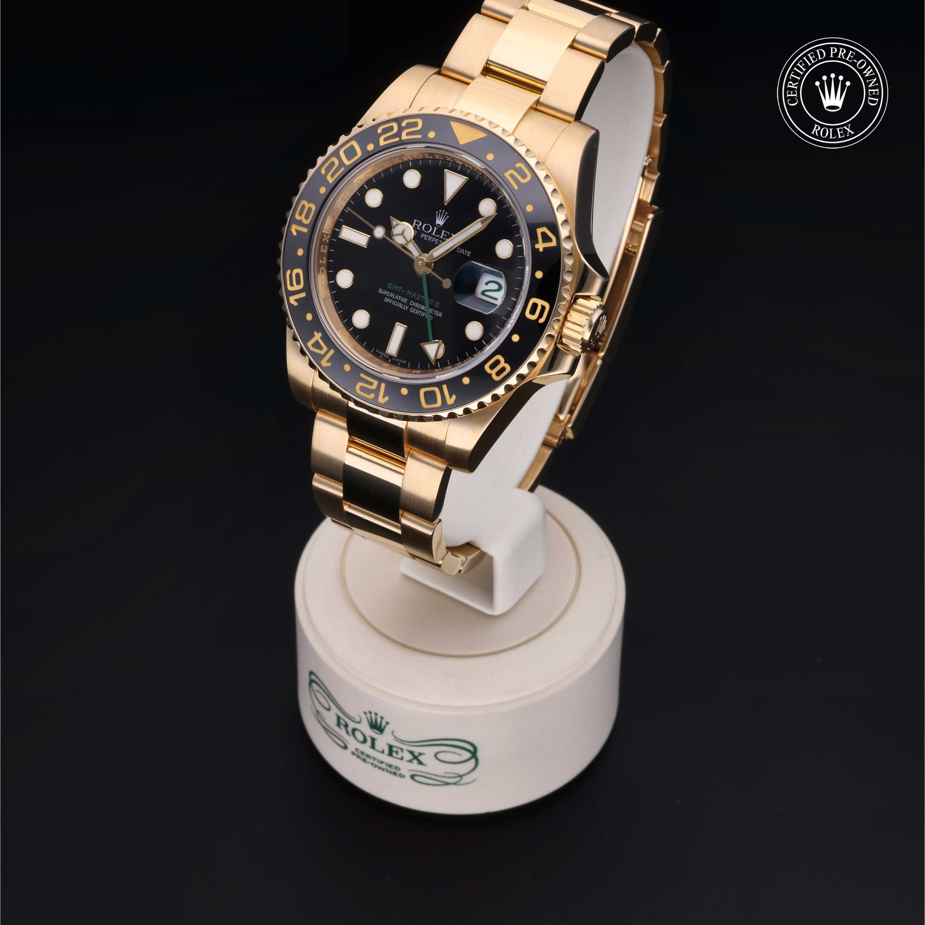 Rolex GMT-Master II in Gold 18 Carat Yellow M116718LN-0001 at Heller Jewelers