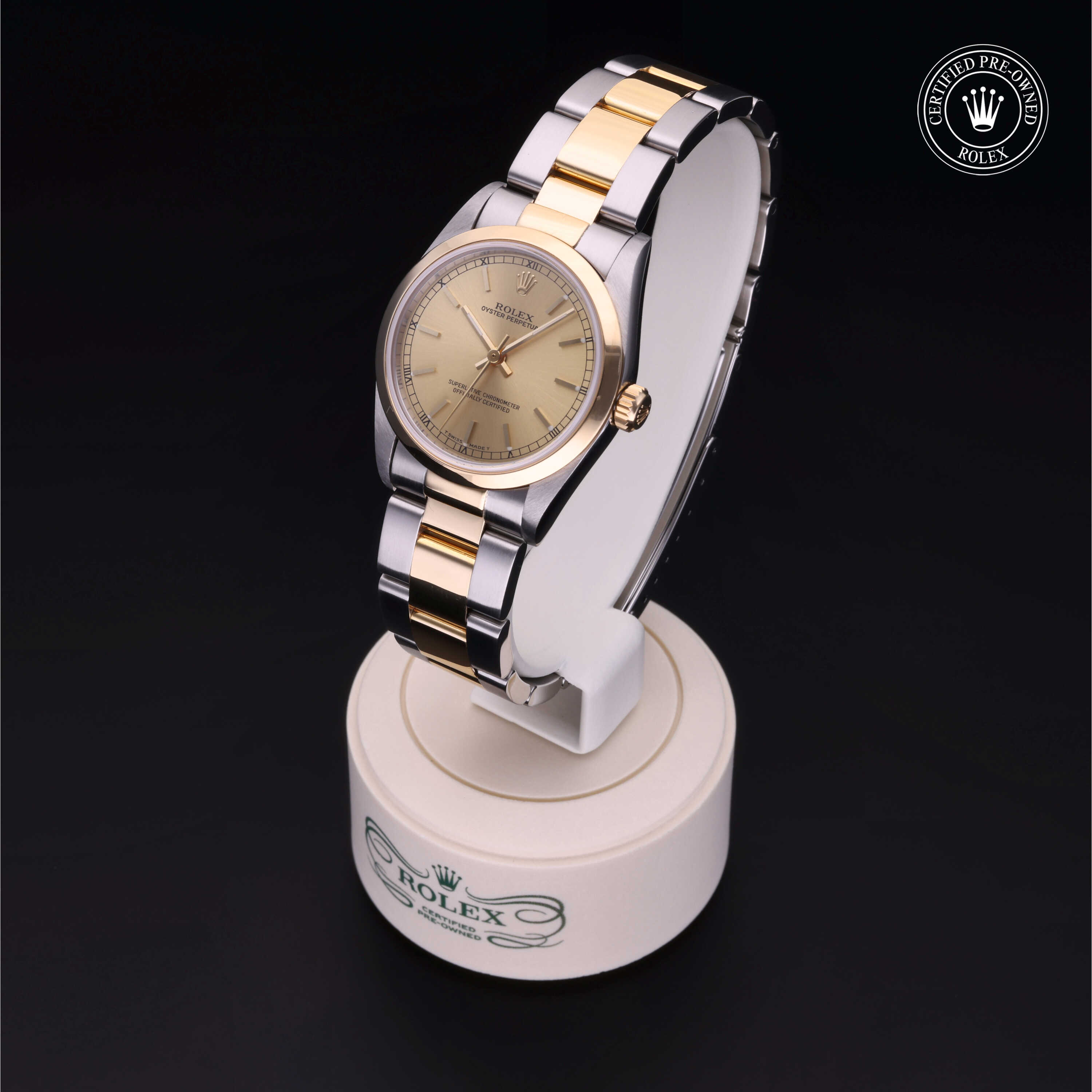 Rolex Oyster Perpetual in Rolesor 18 Carat Yellow M67483-0002 at Heller Jewelers