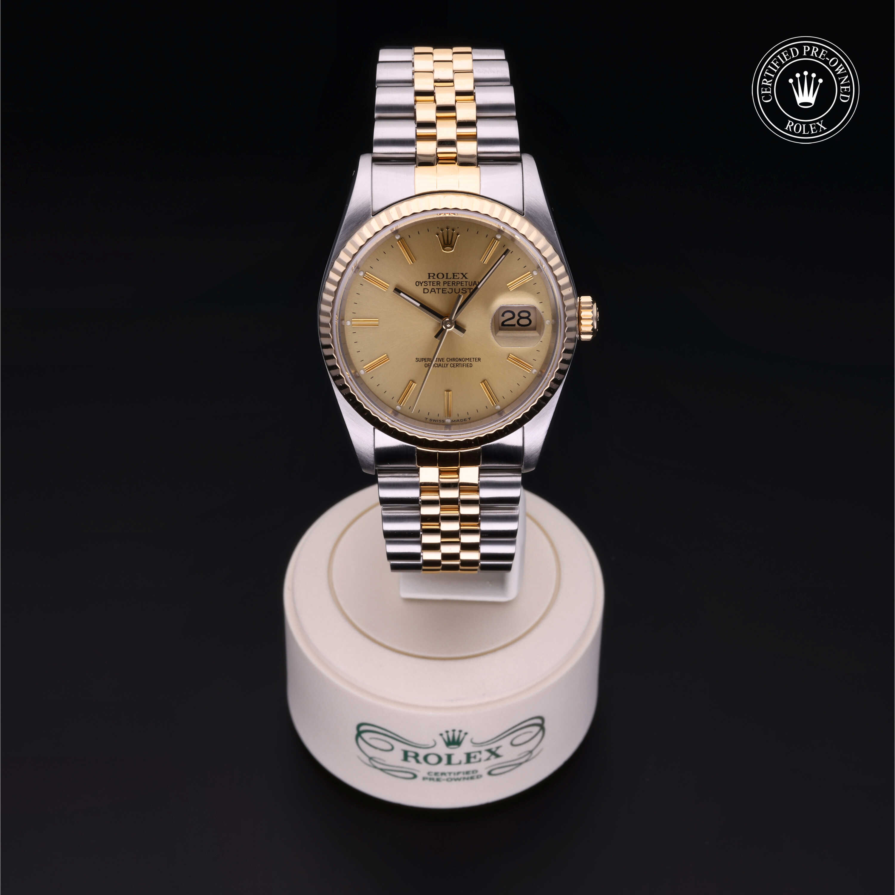 Rolex Datejust in Rolesor 18 Carat Yellow M16233-0025 at Heller Jewelers