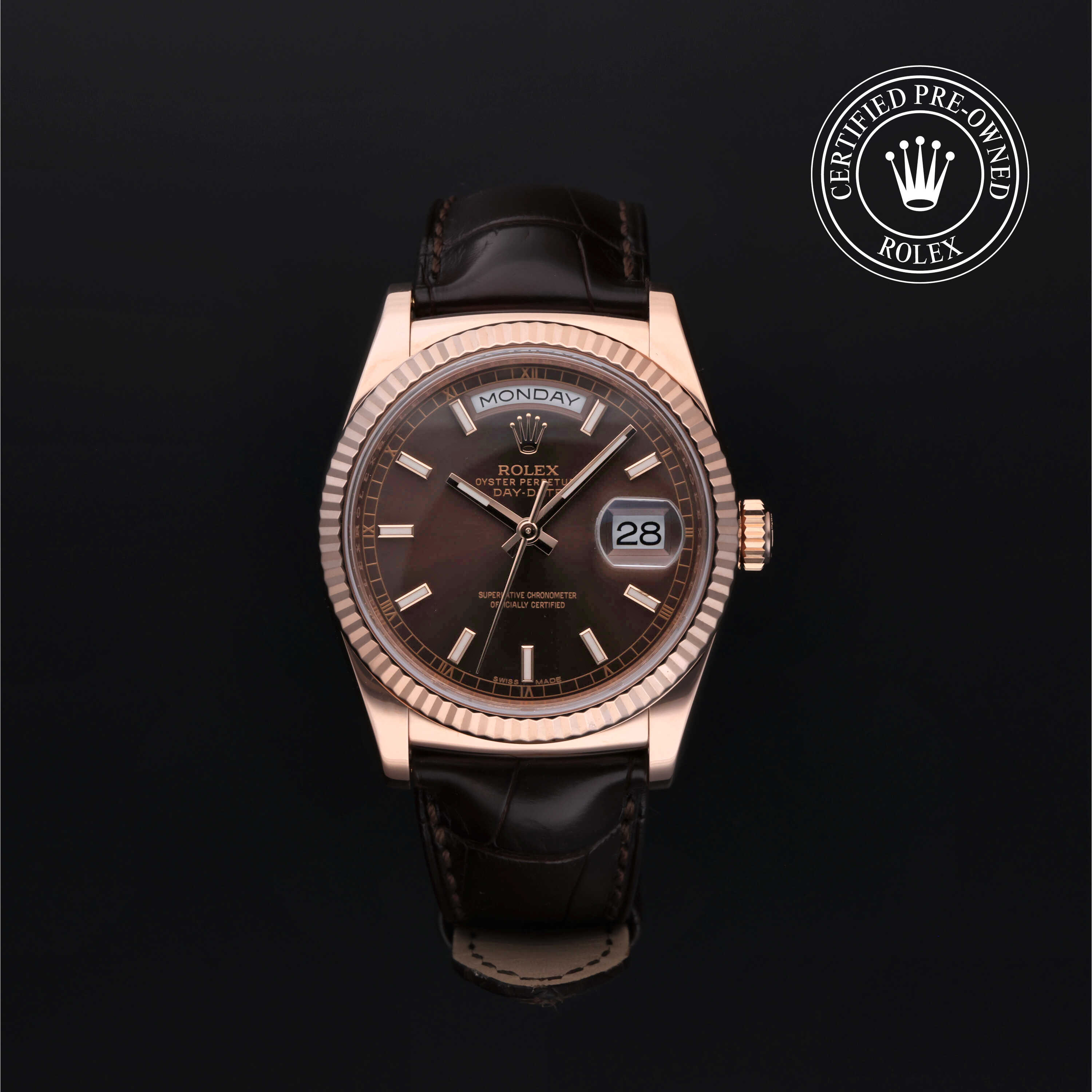 Rolex Day-Date in Gold 18 Carat Red M118135-0003 at Heller Jewelers