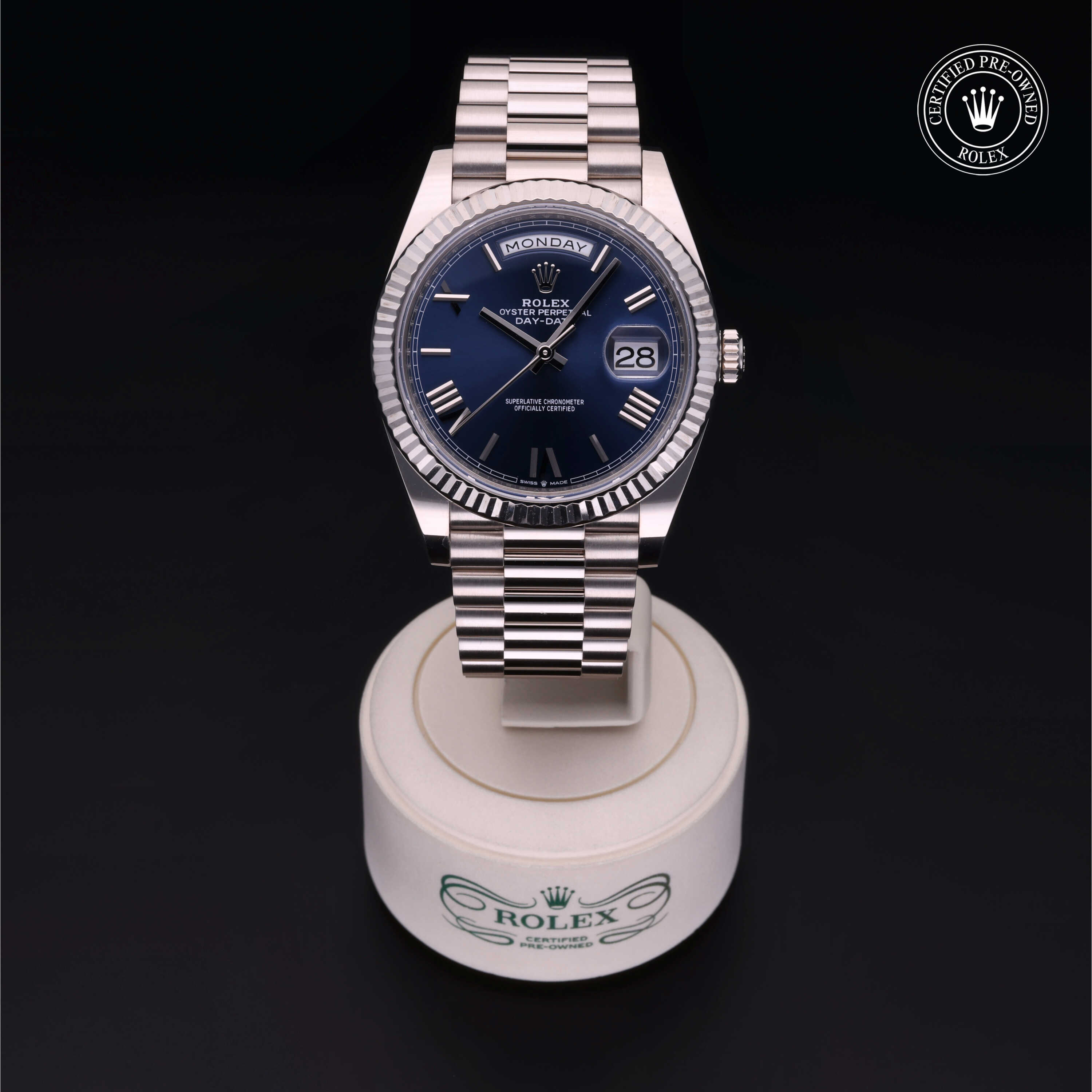 Rolex Day-Date in Gold 18 Carat White M228239-0007 at Heller Jewelers