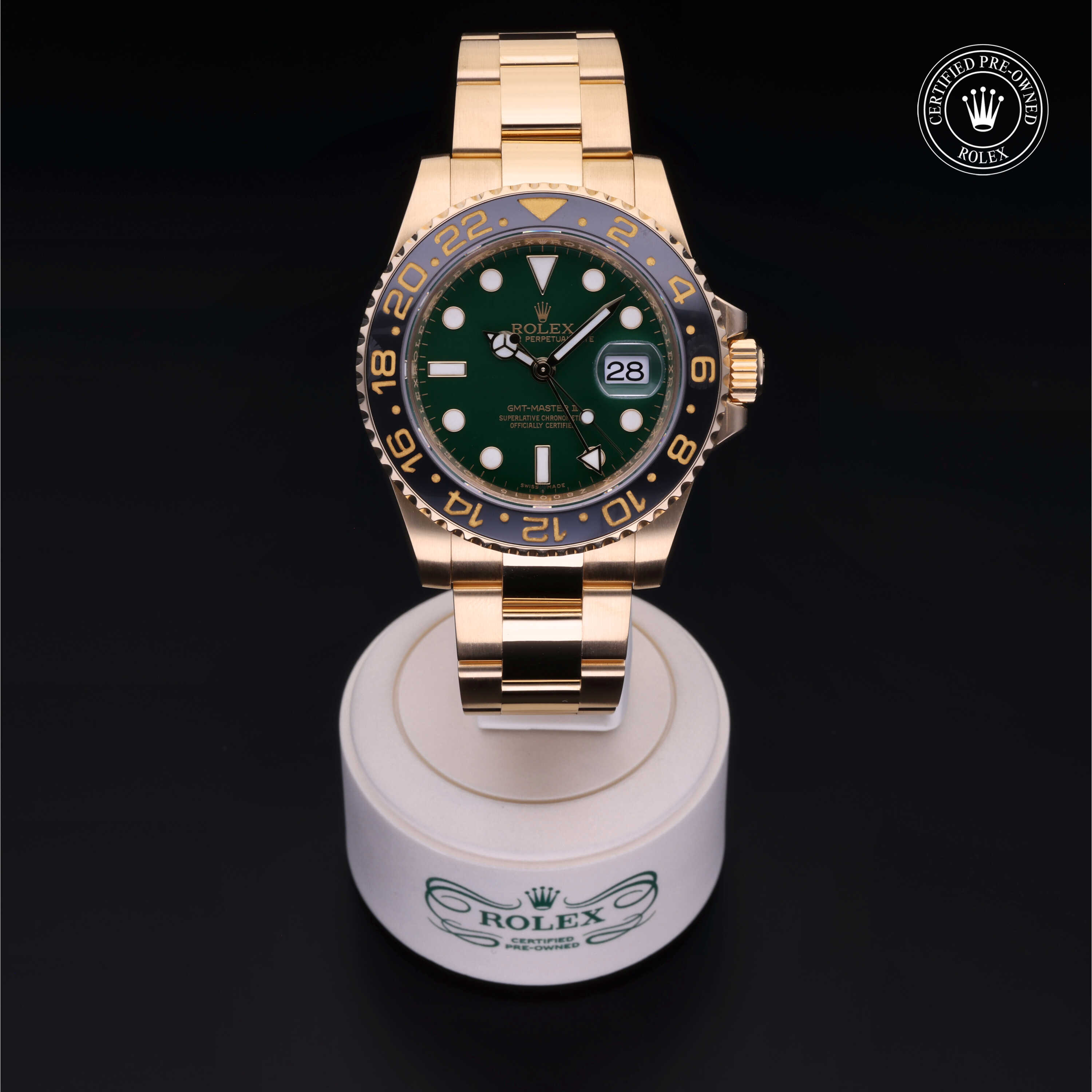 Rolex GMT-Master II in Gold 18 Carat Yellow M116718LN-0002 at Heller Jewelers