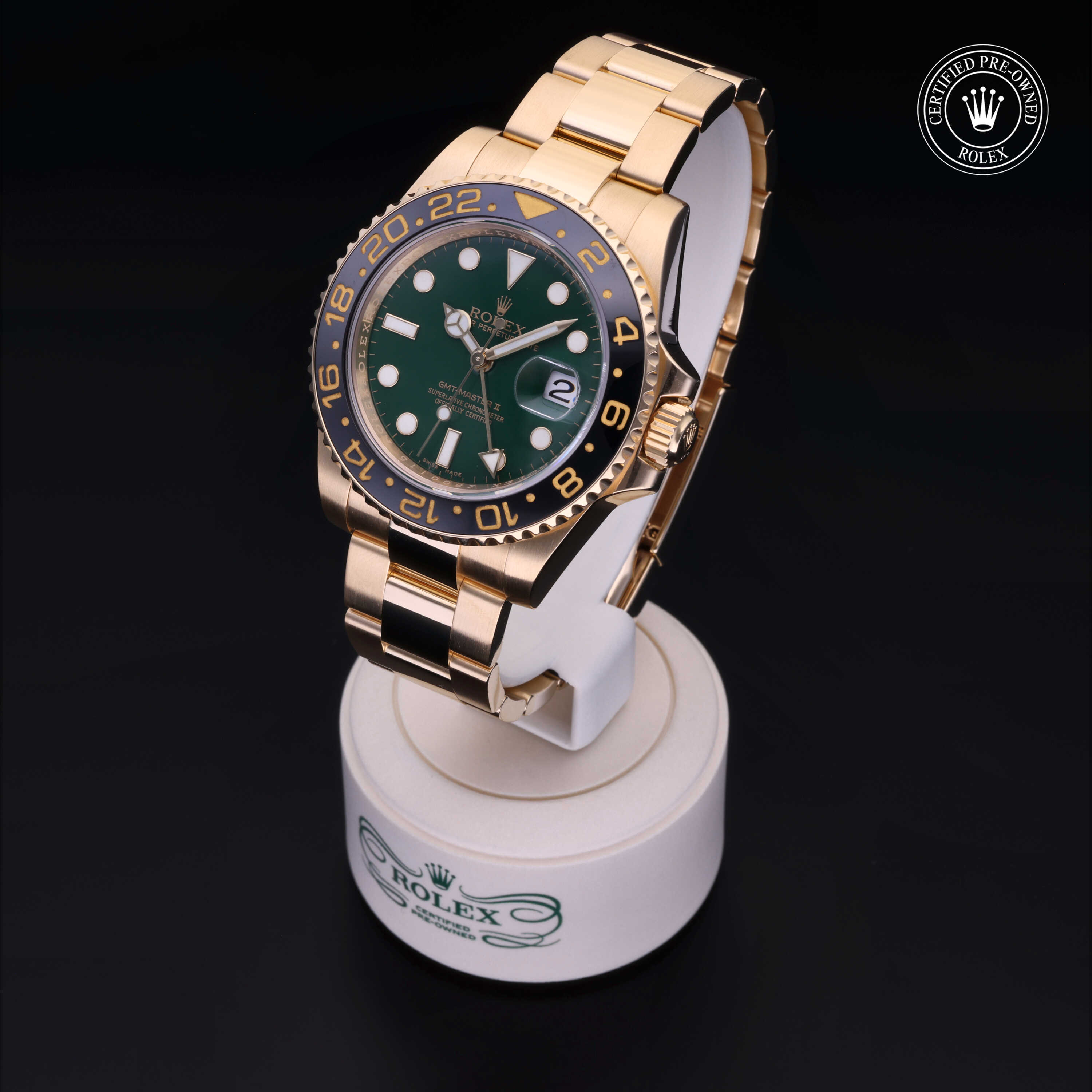 Rolex GMT-Master II in Gold 18 Carat Yellow M116718LN-0002 at Heller Jewelers