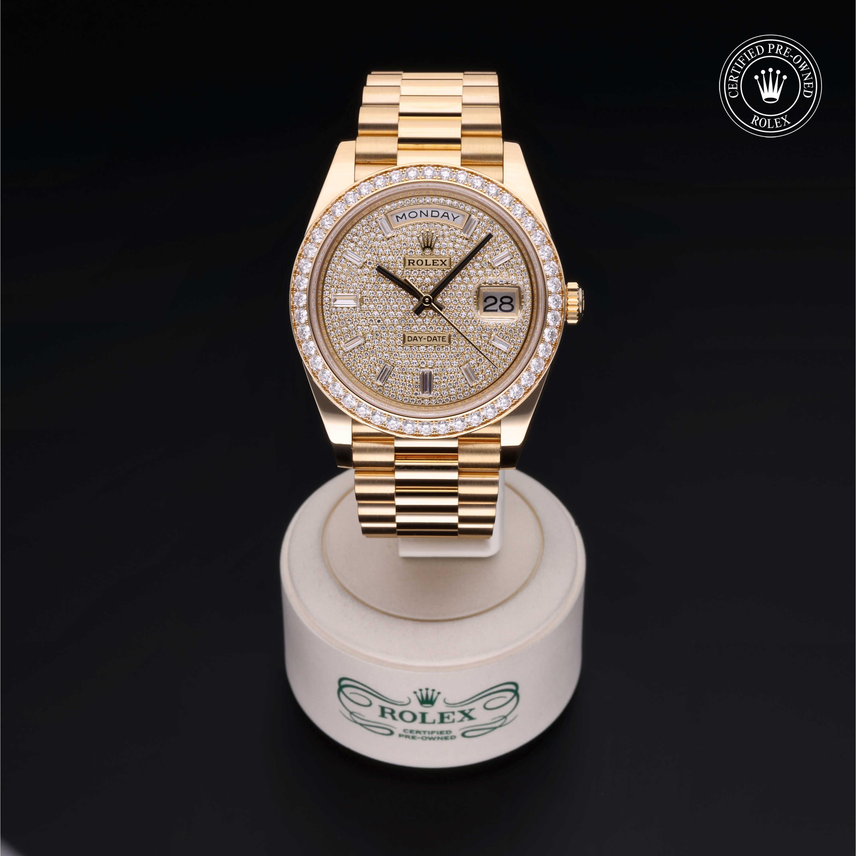 Rolex Day-Date in Gold 18 Carat Yellow M228348RBR-0037 at Heller Jewelers