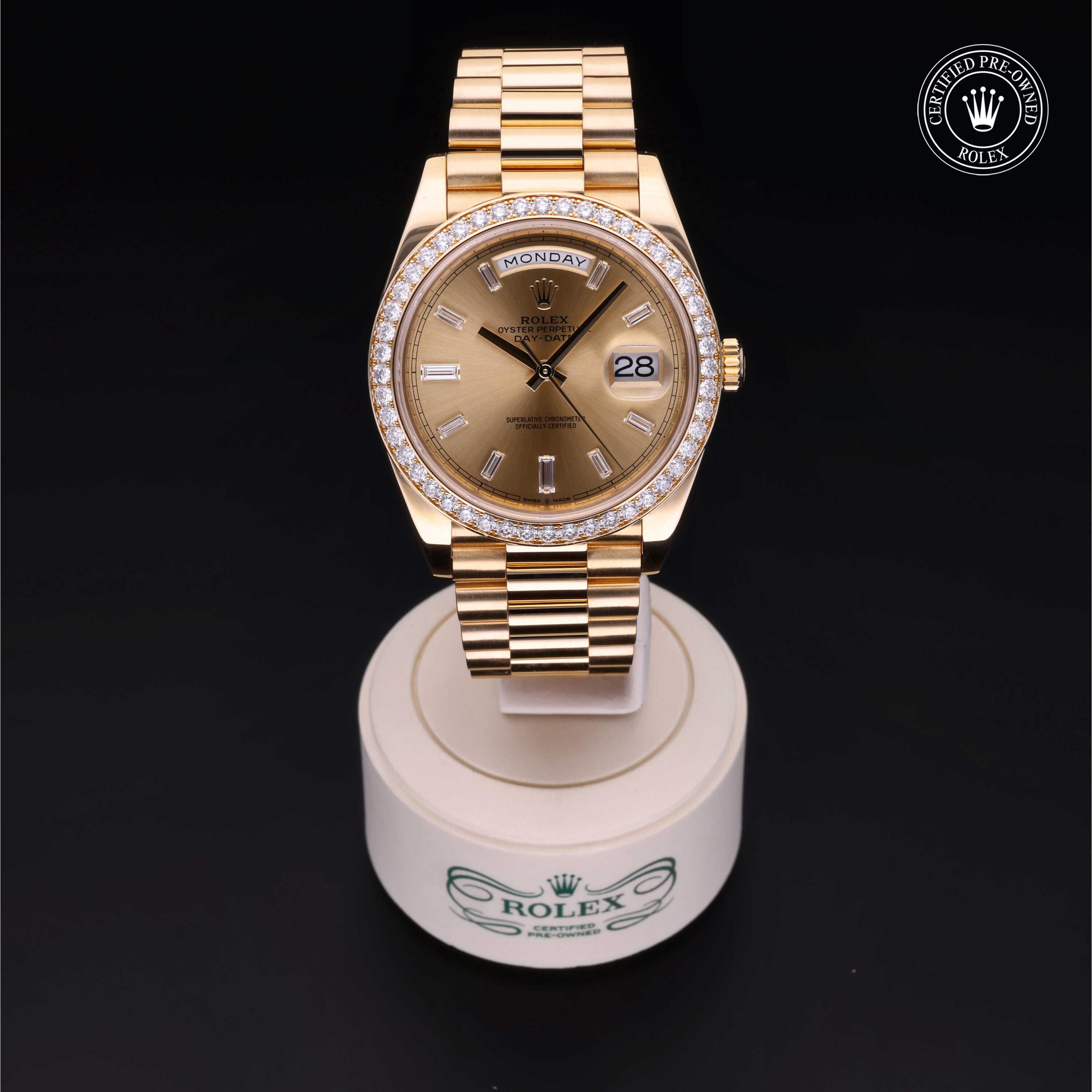 Rolex Day-Date in Gold 18 Carat Yellow M228348RBR-0002 at Heller Jewelers