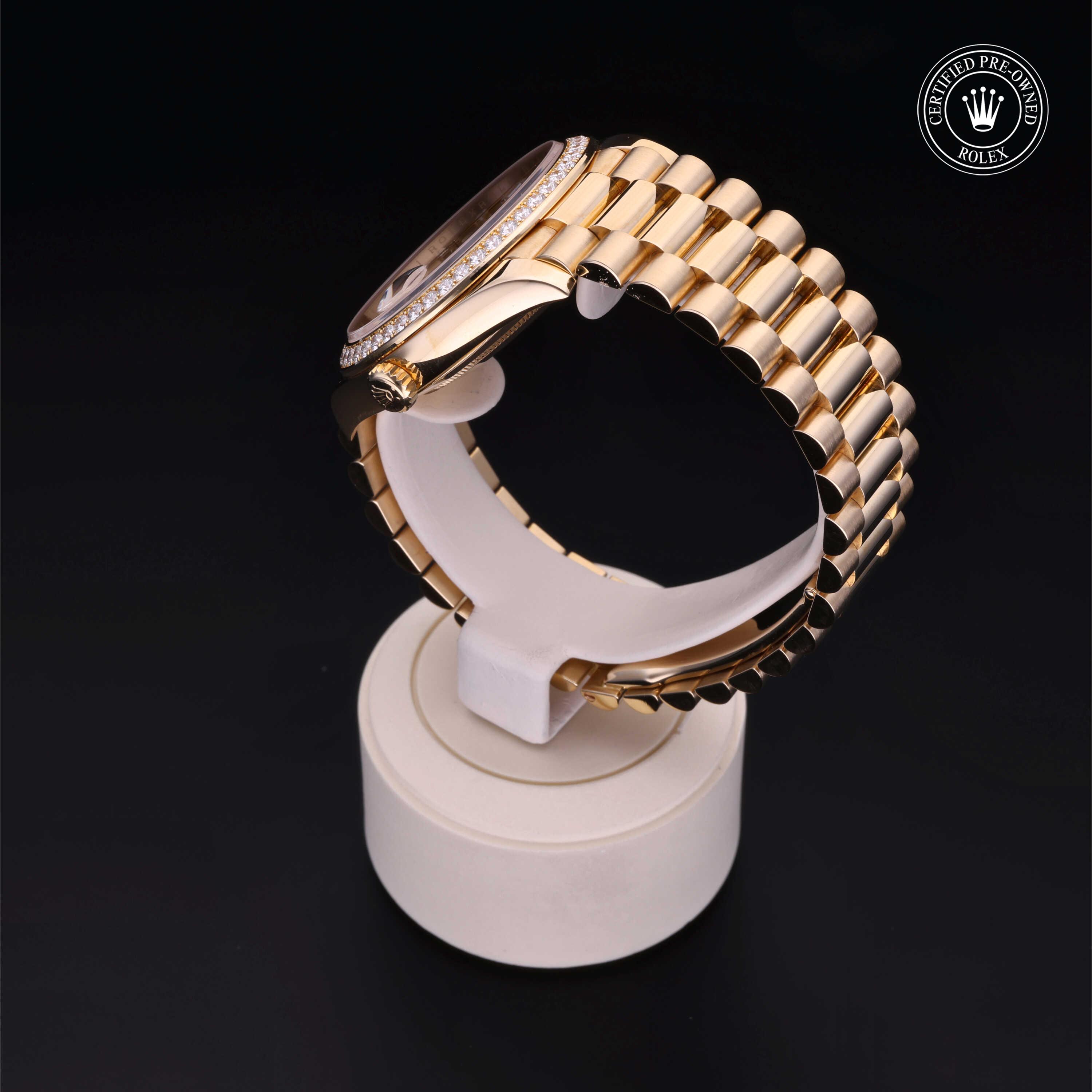 Rolex Day-Date in Gold 18 Carat Yellow M228348RBR-0002 at Heller Jewelers