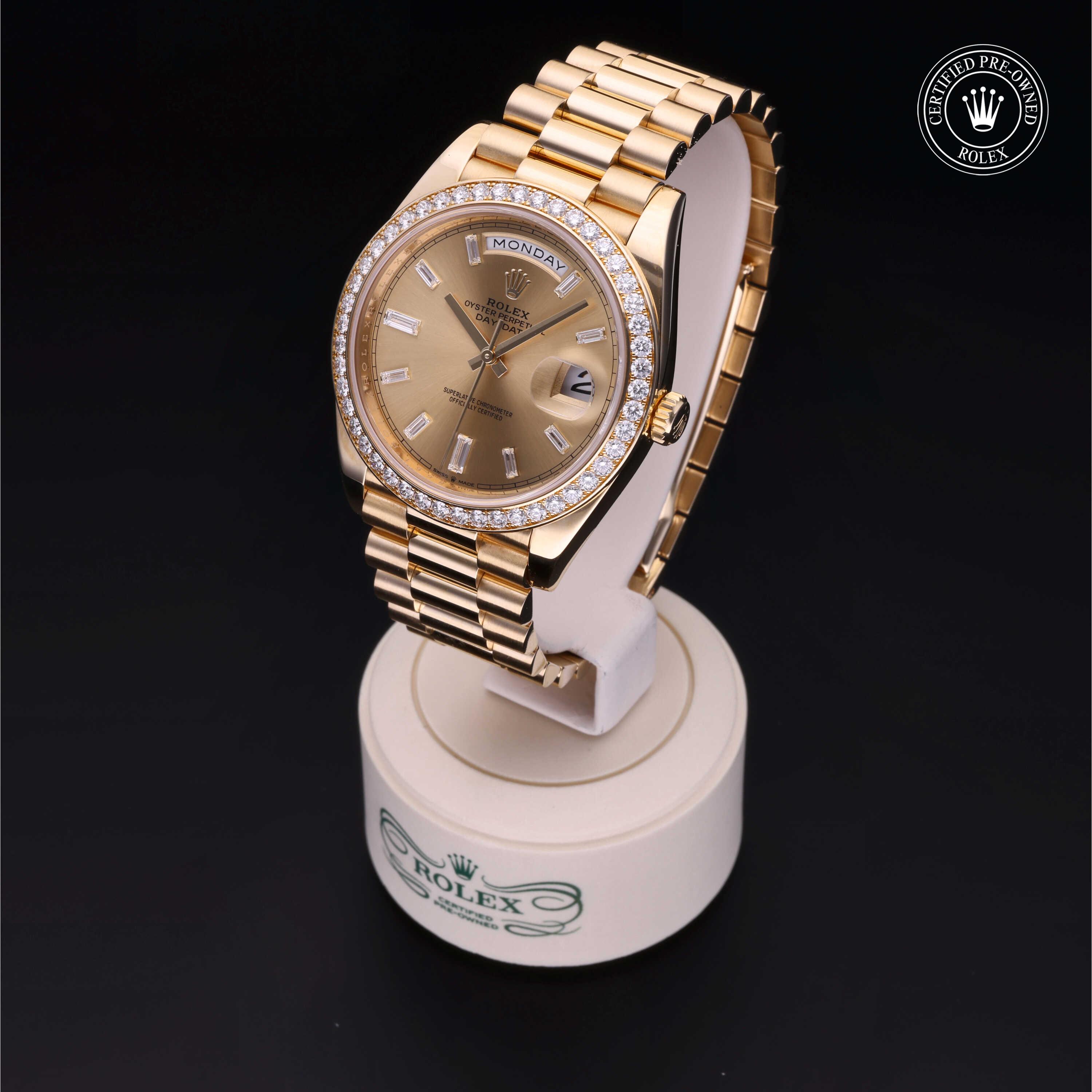 Rolex Day-Date in Gold 18 Carat Yellow M228348RBR-0002 at Heller Jewelers