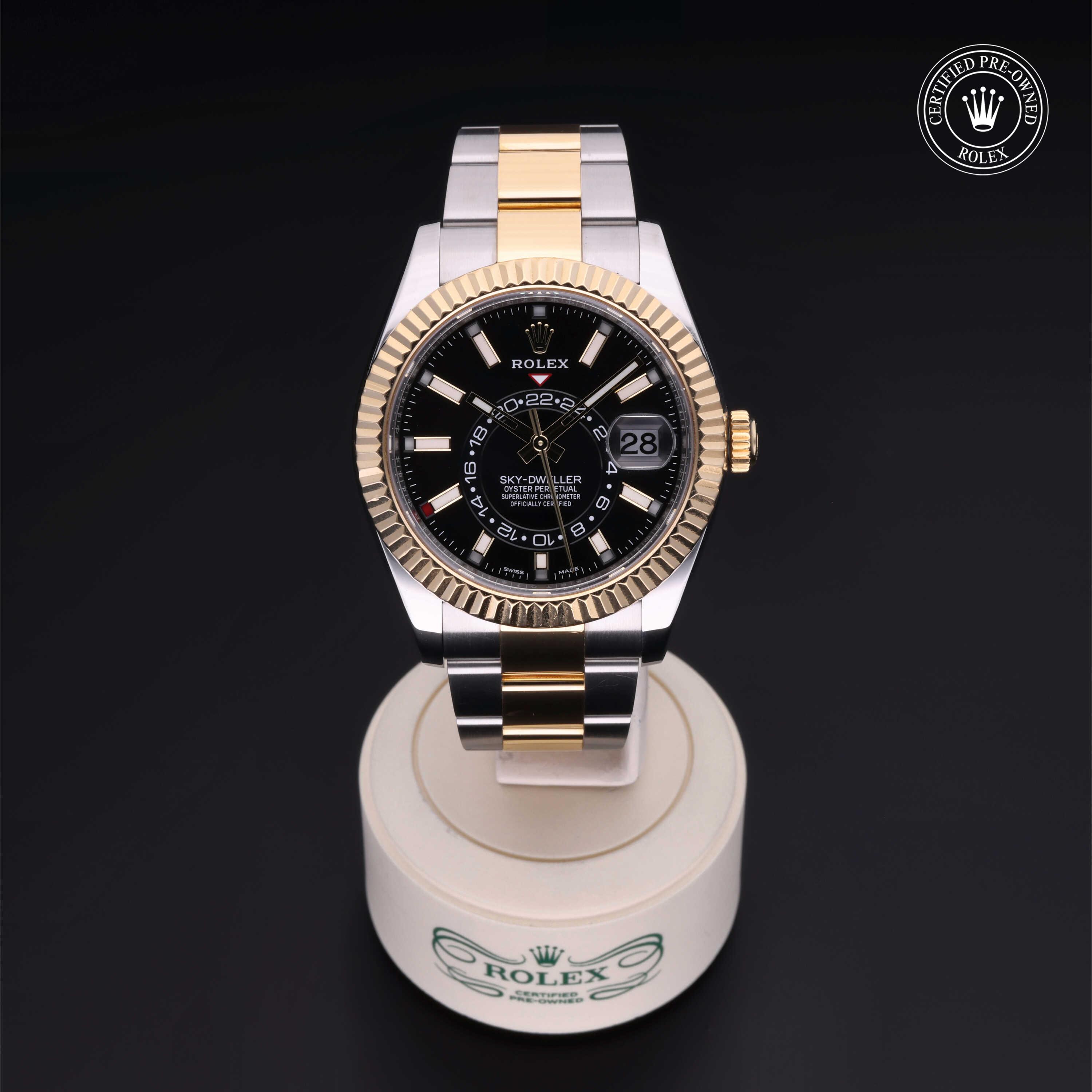 Rolex Sky-Dweller in Rolesor 18 Carat Yellow M326933-0002 at Heller Jewelers
