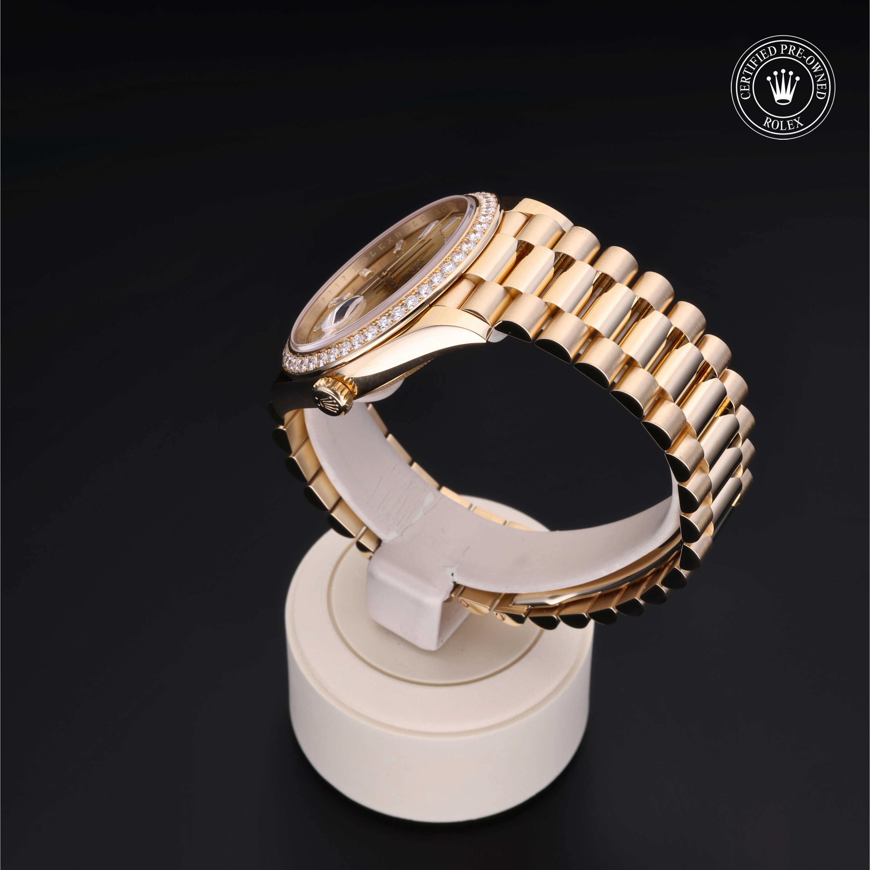 Rolex Day-Date in Gold 18 Carat Yellow M228348RBR-0002 at Heller Jewelers