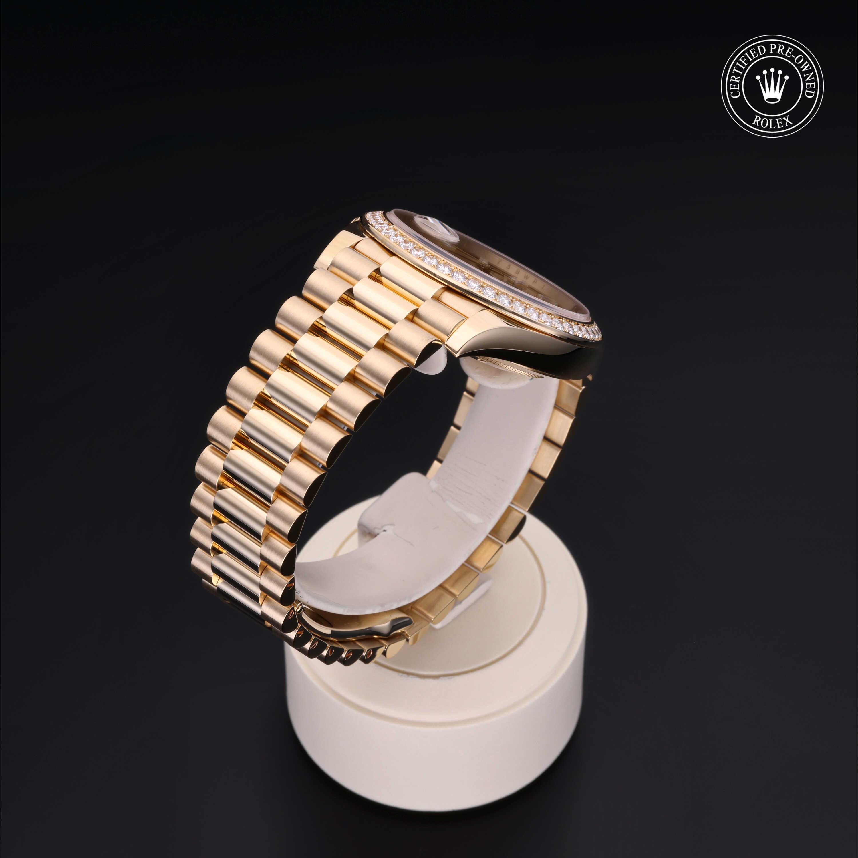 Rolex Day-Date in Gold 18 Carat Yellow M228348RBR-0002 at Heller Jewelers