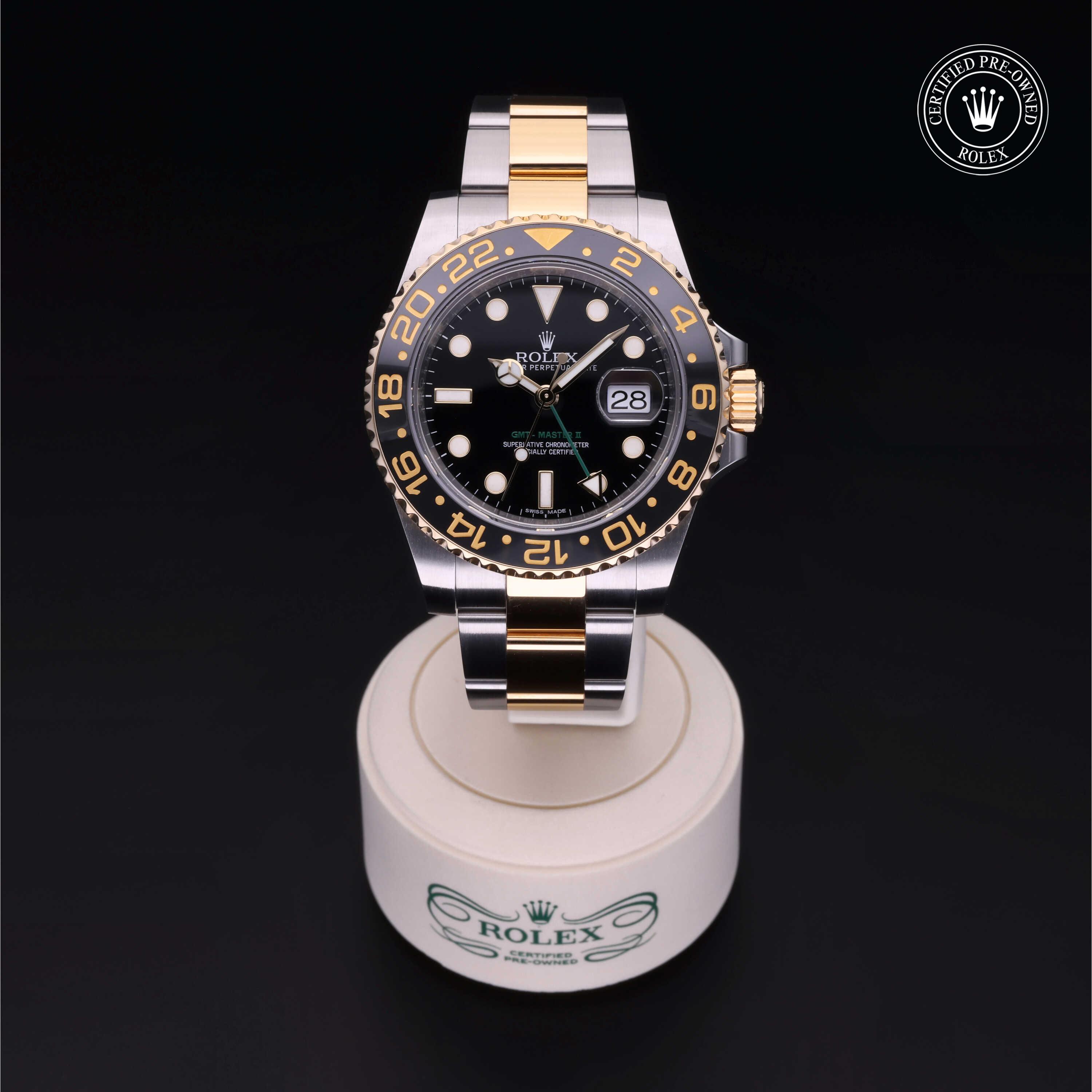 Rolex GMT-Master II in Rolesor 18 Carat Yellow M116713LN-0001 at Heller Jewelers