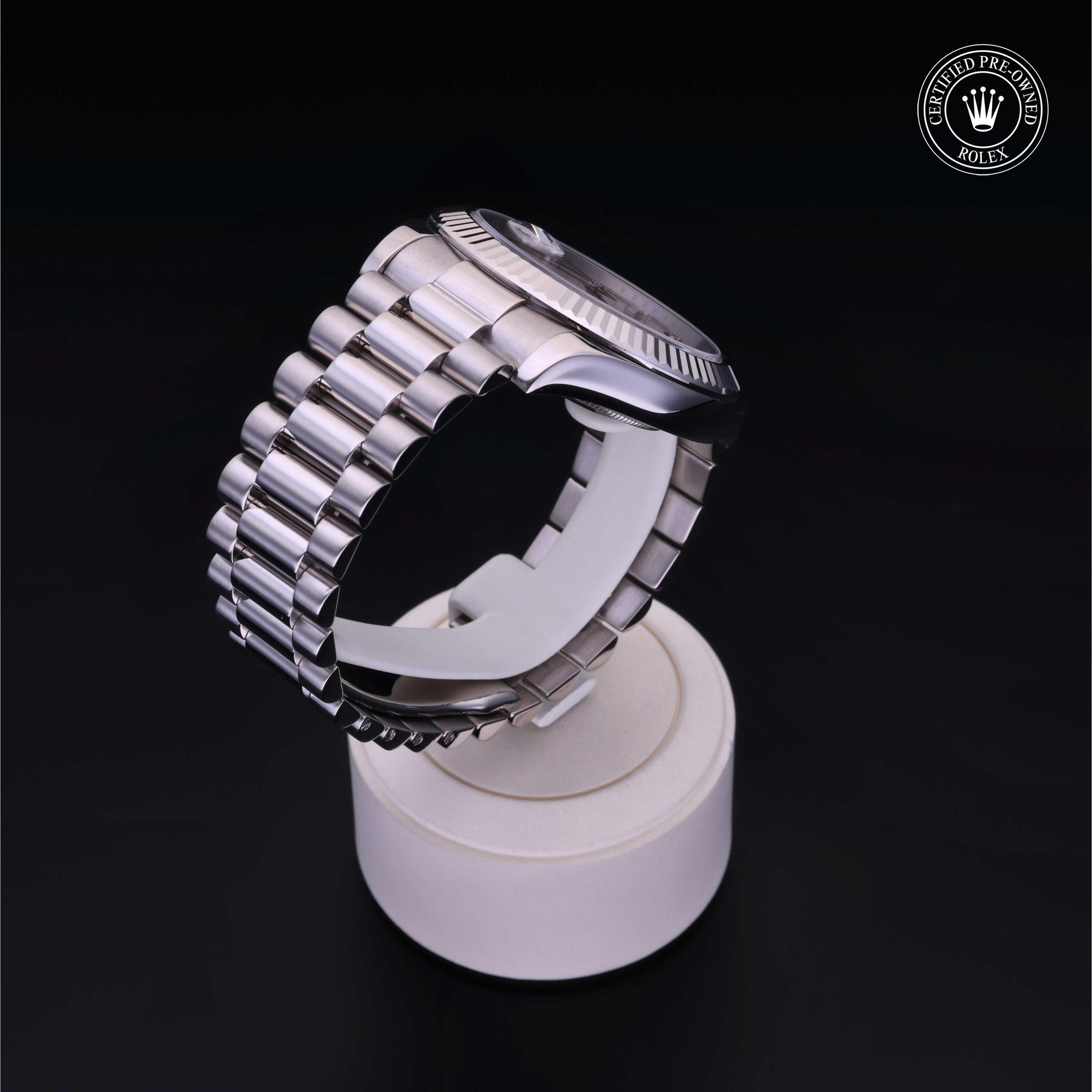 Rolex Day-Date in Gold 18 Carat White M218239-0006 at Heller Jewelers