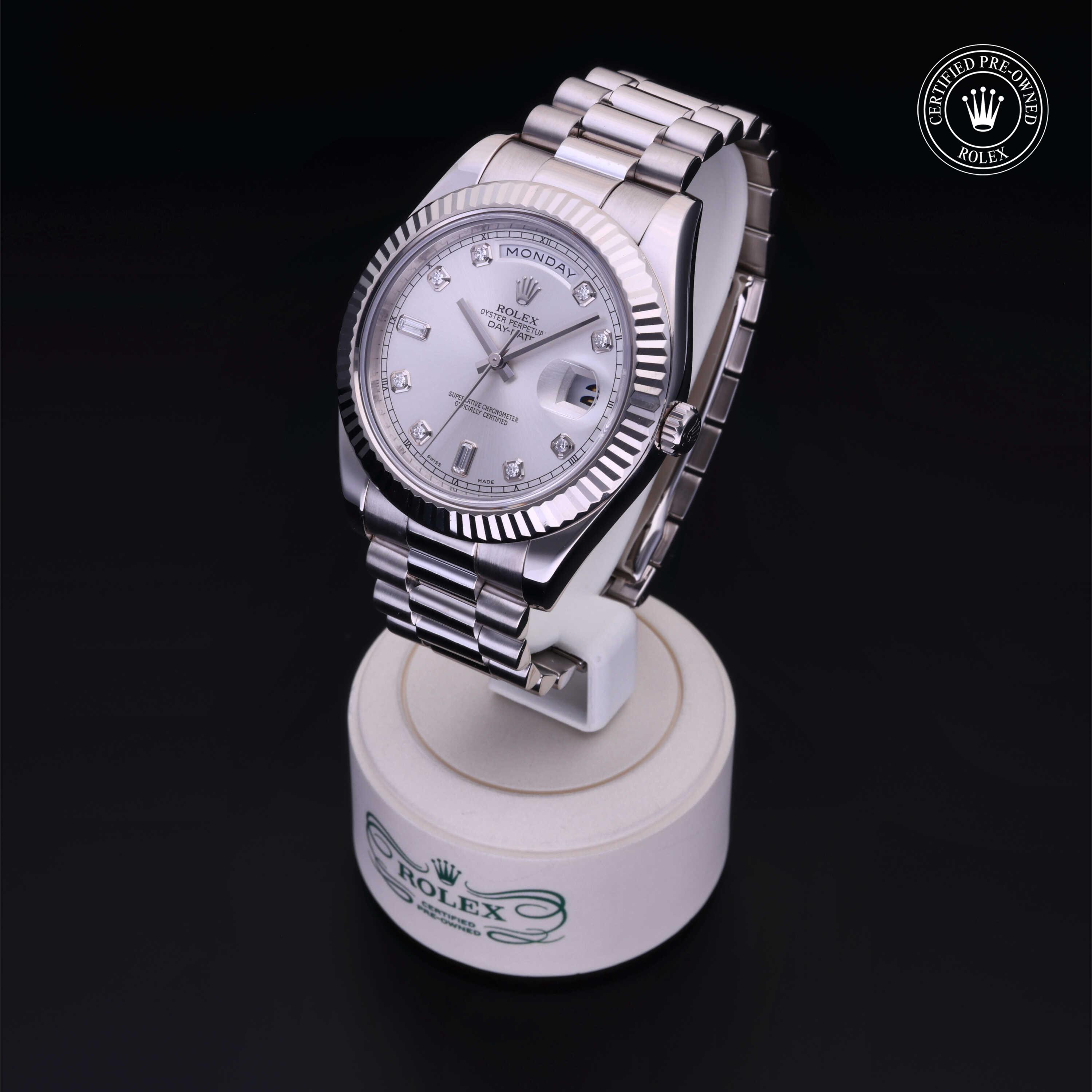 Rolex Day-Date in Gold 18 Carat White M218239-0006 at Heller Jewelers