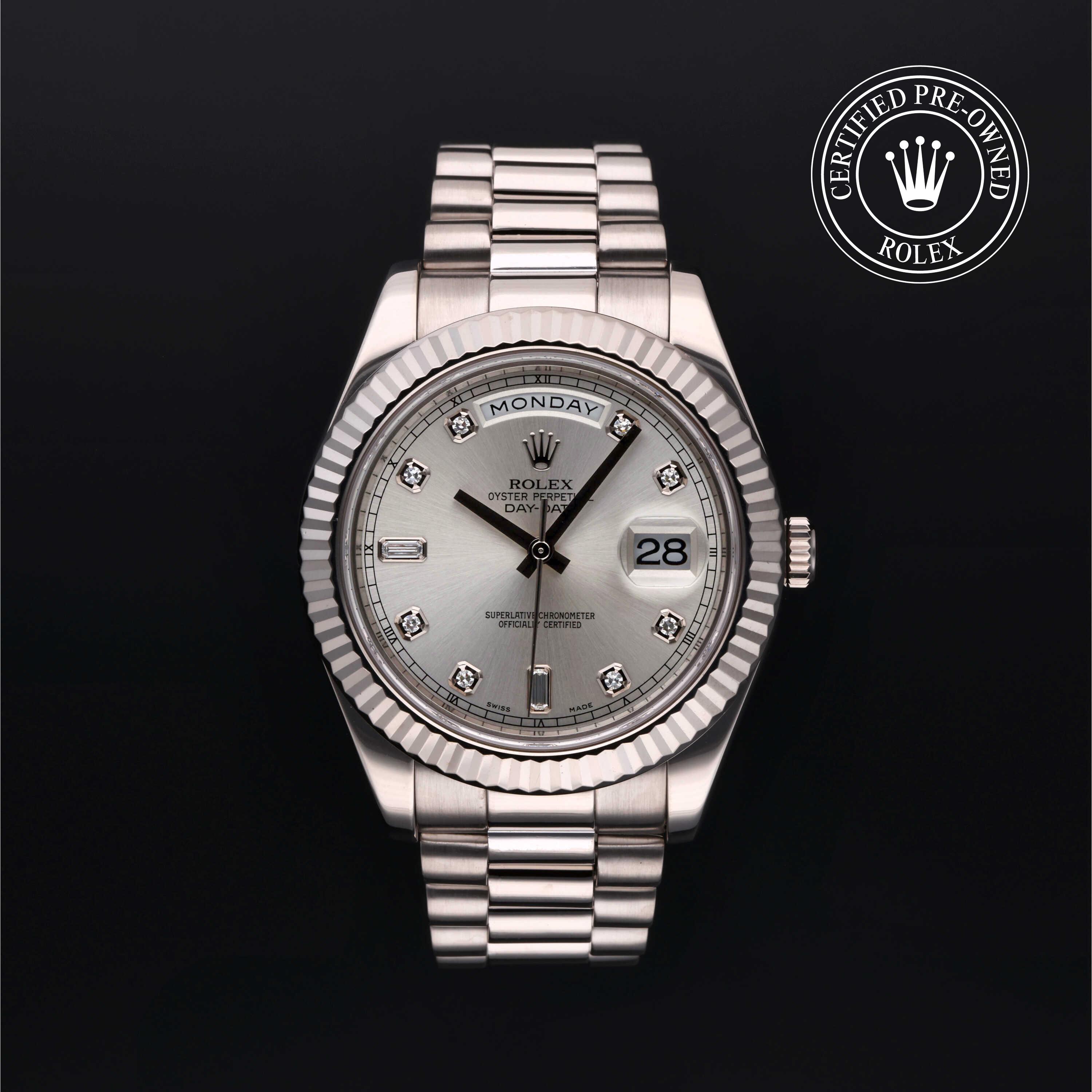 Rolex Day-Date in Gold 18 Carat White M218239-0006 at Heller Jewelers