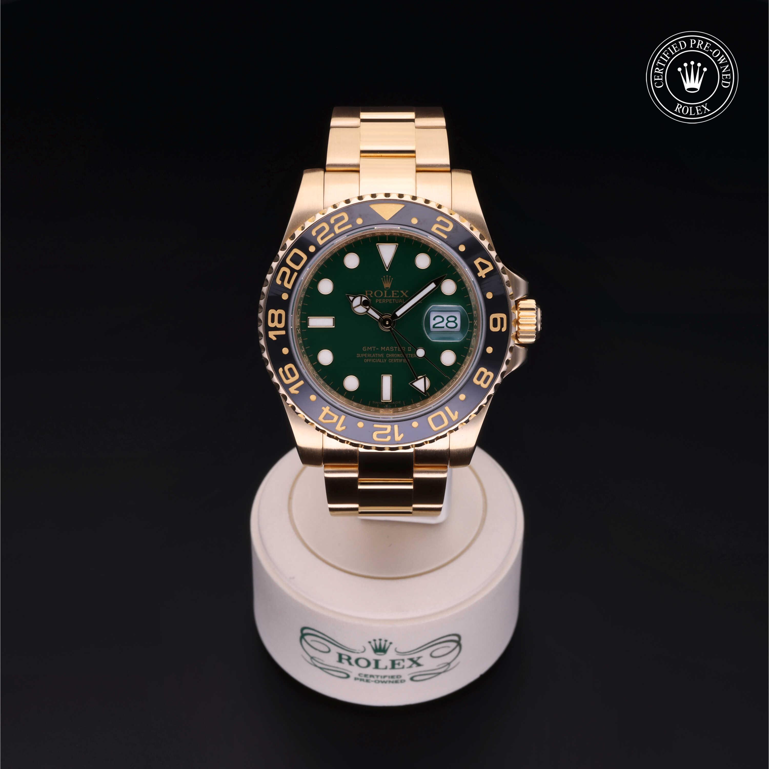 Rolex GMT-Master II in Gold 18 Carat Yellow M116718LN-0001 at Heller Jewelers