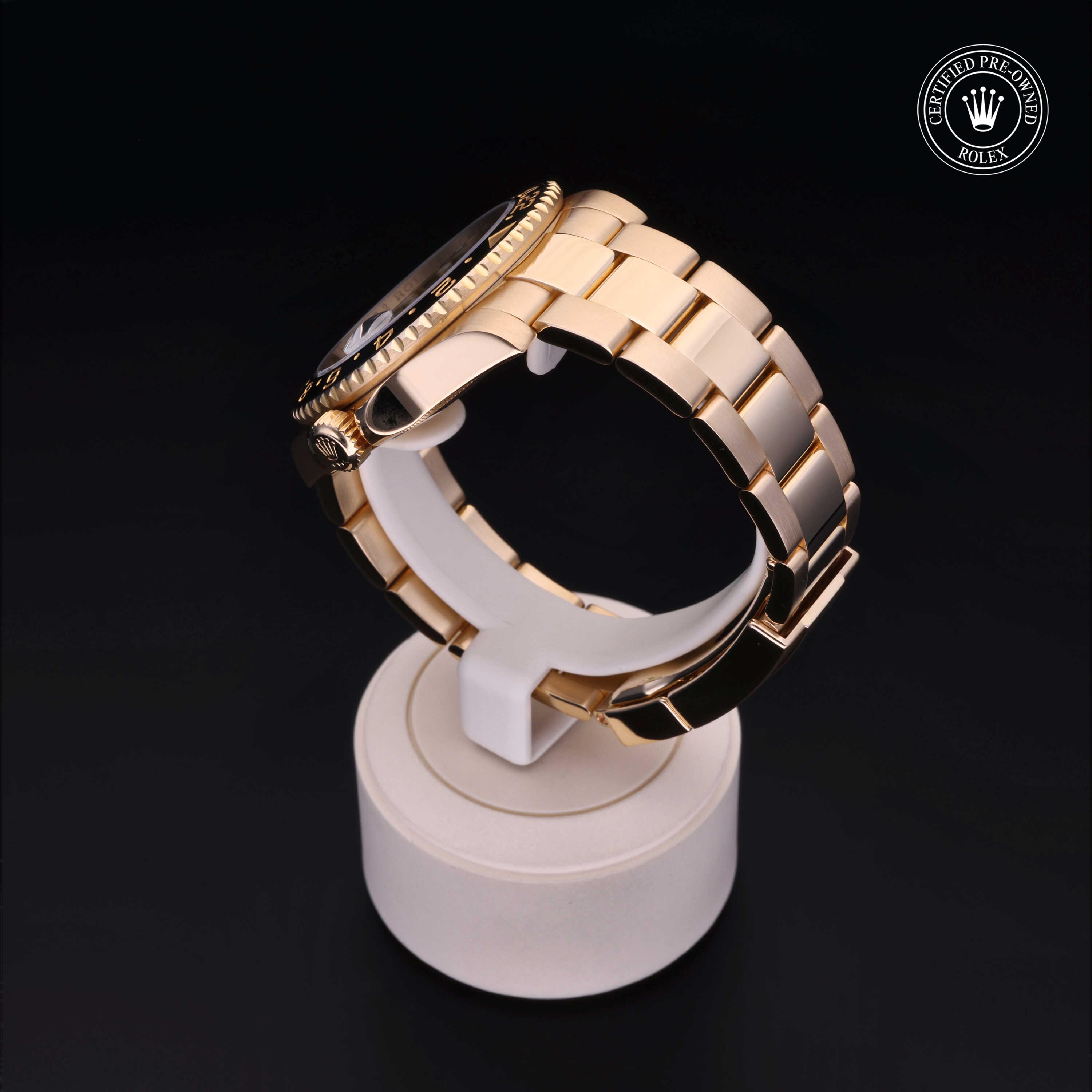 Rolex GMT-Master II in Gold 18 Carat Yellow M116718LN-0001 at Heller Jewelers