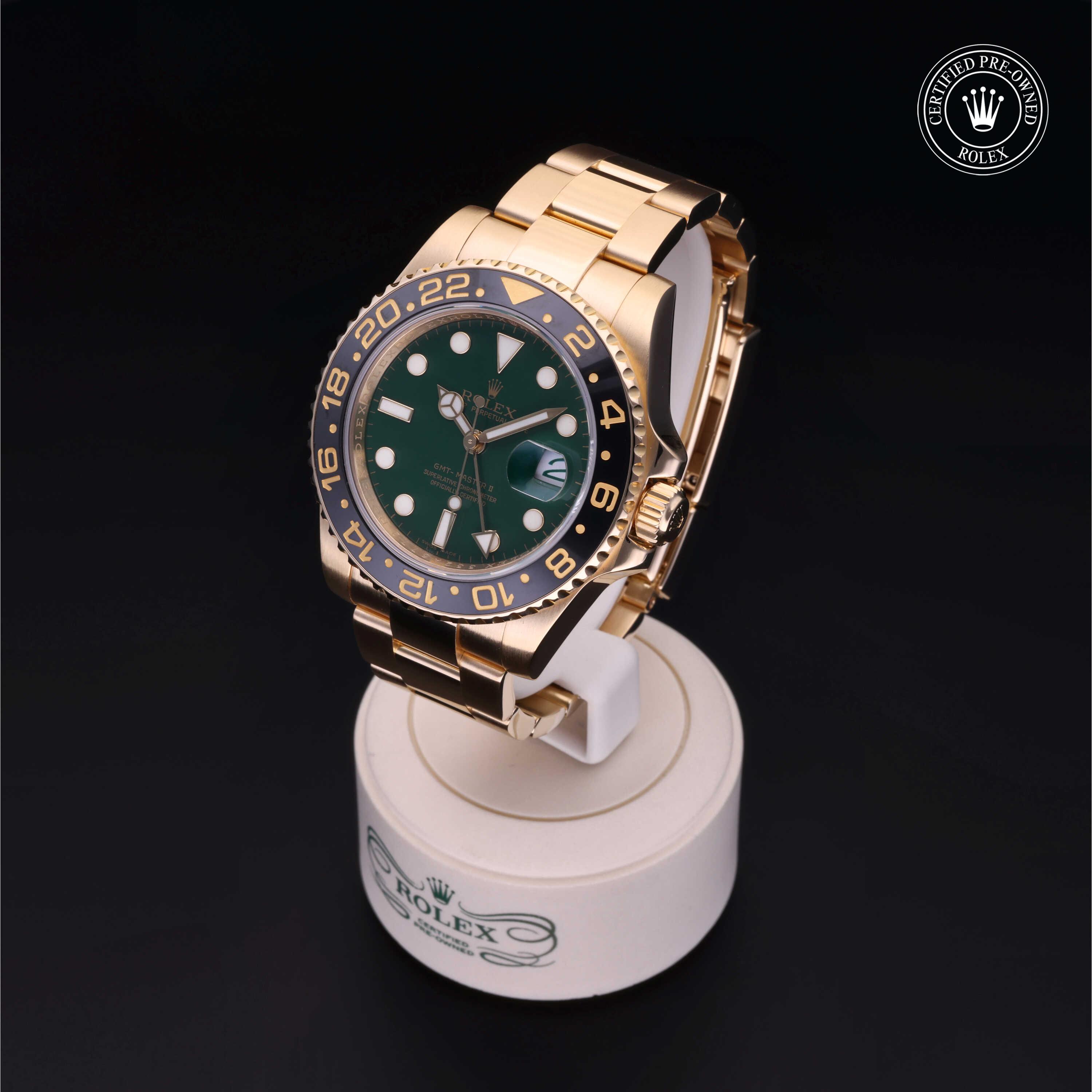 Rolex GMT-Master II in Gold 18 Carat Yellow M116718LN-0001 at Heller Jewelers