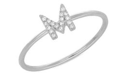 Diamond Inital 'M' Fashion Ring