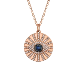 Diamond Eye Necklace W/ Sapphire