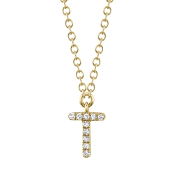 Diamond Initial 'T' Necklace
