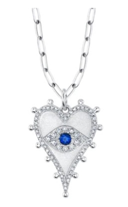 Diamond Heart Eye Necklace