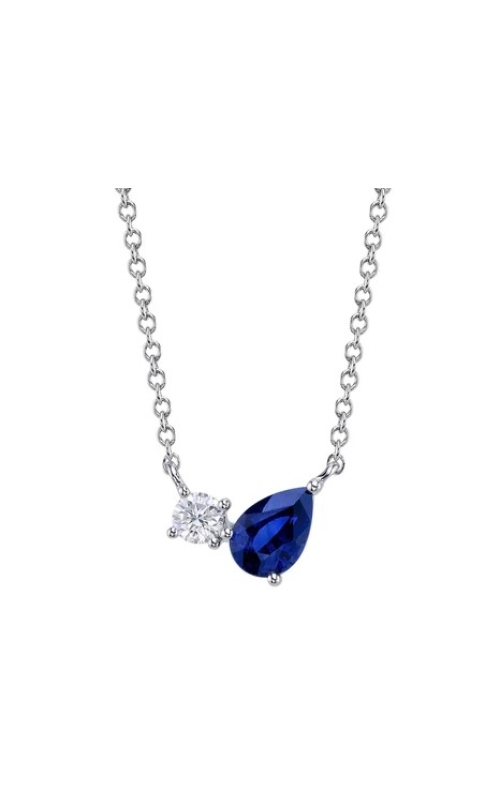Blue Sapphire & Diamond Necklace