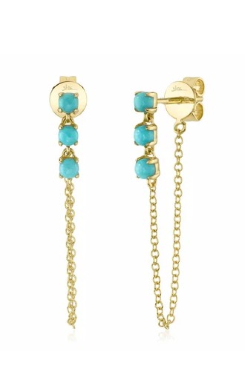 Composite Turquoise Chain Earrings