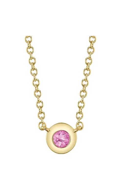 Pink Sapphire Bezel Necklace