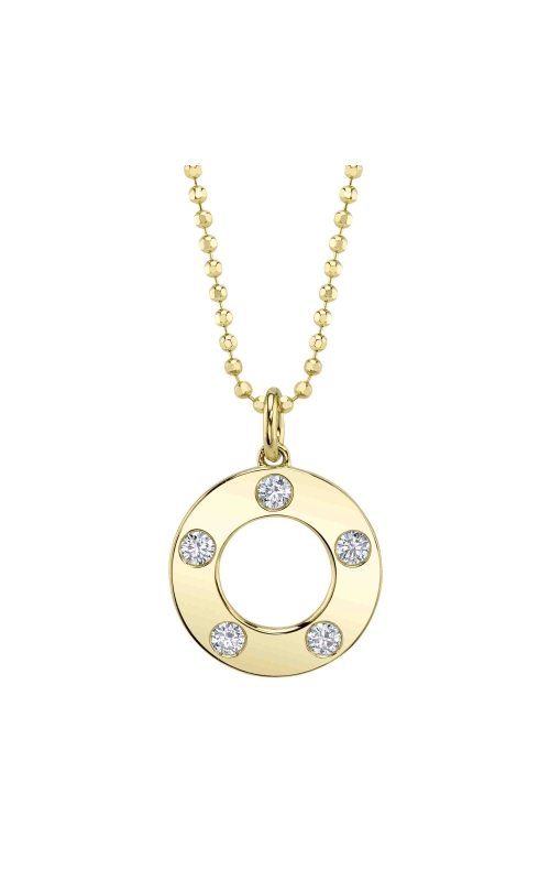 Diamond Circle Faceted Ball Chain Necklace