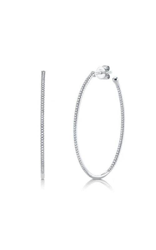 Diamond Oval Hoop Earring