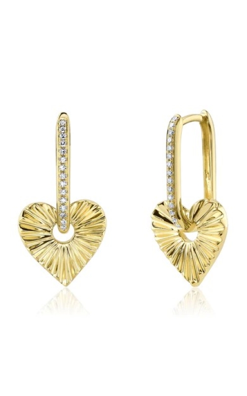 Diamond Heart Drop Earrings