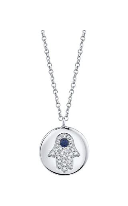 Sapphire & Diamond Hamsa Necklace
